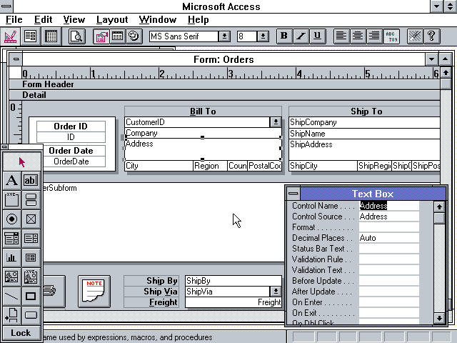 Microsoft Access 1.0 - Forms